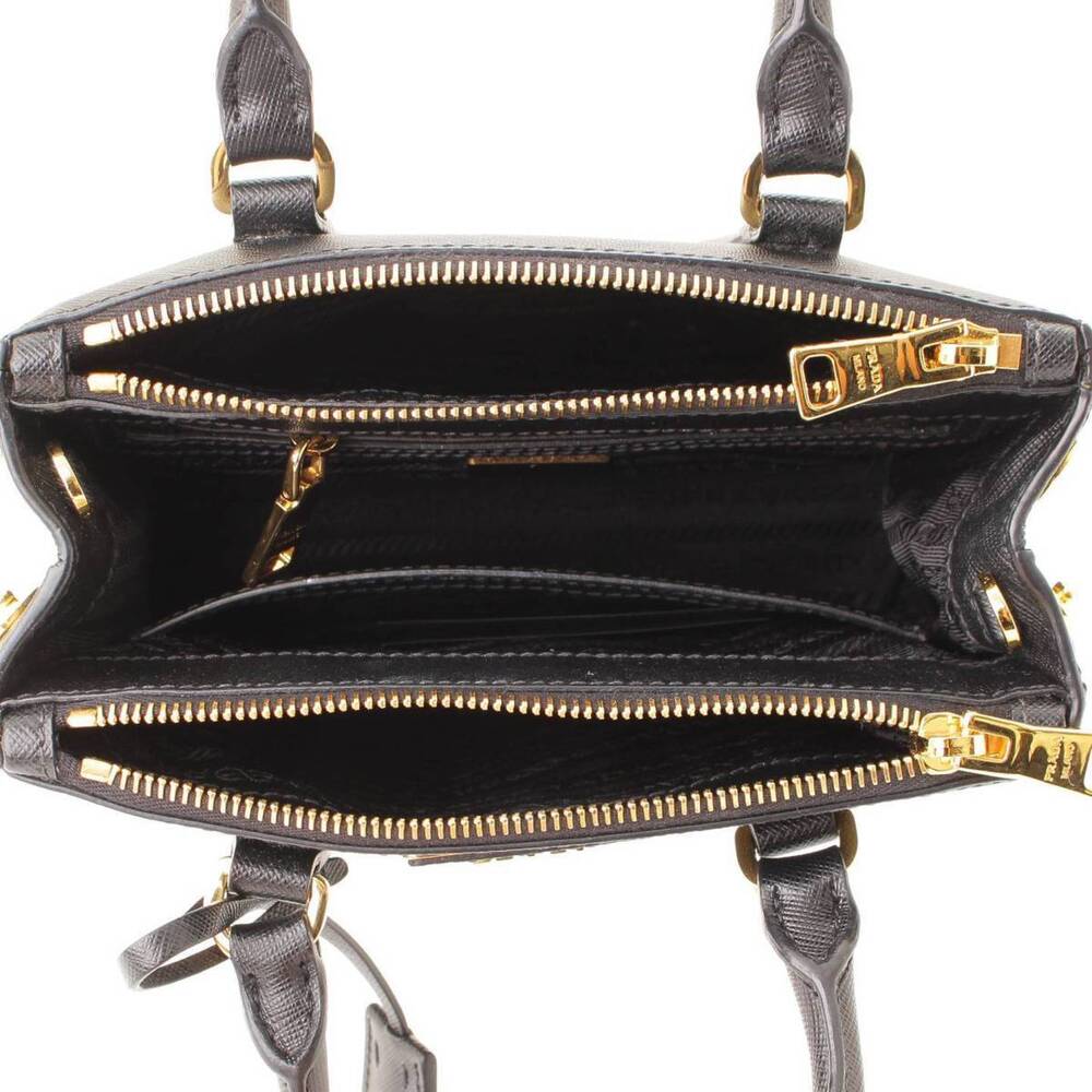 Prada Galleria Saffiano Handbag Shoulder Bag Black - Picture 6 of 10